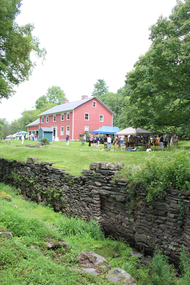 The D&H Canal at Lock 31, with the Daniels farmhouse—now the store for the historic site—in the background.